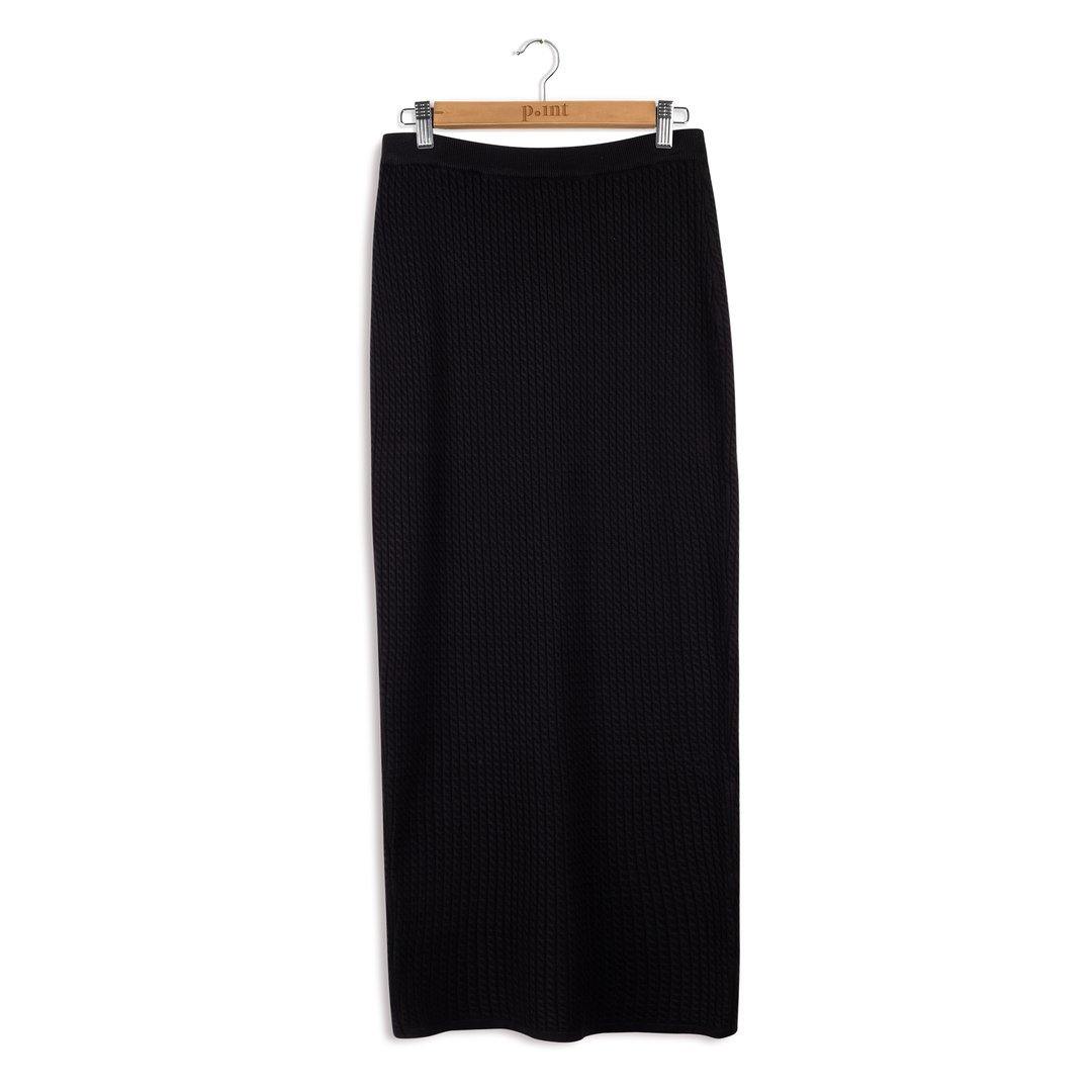 Point Cableknit Straight Maxi Skirt - PinkOrchidFashion