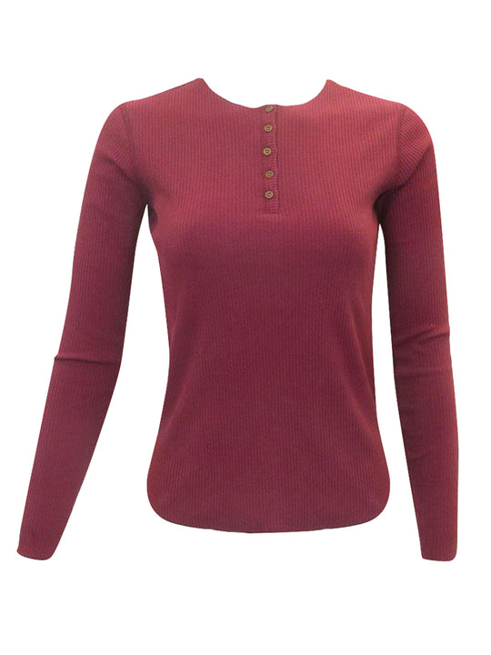 FYI Ribbed Henley PinkOrchidFashion