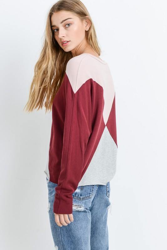 Paper Crane Color-Block Dolman Top - PinkOrchidFashion