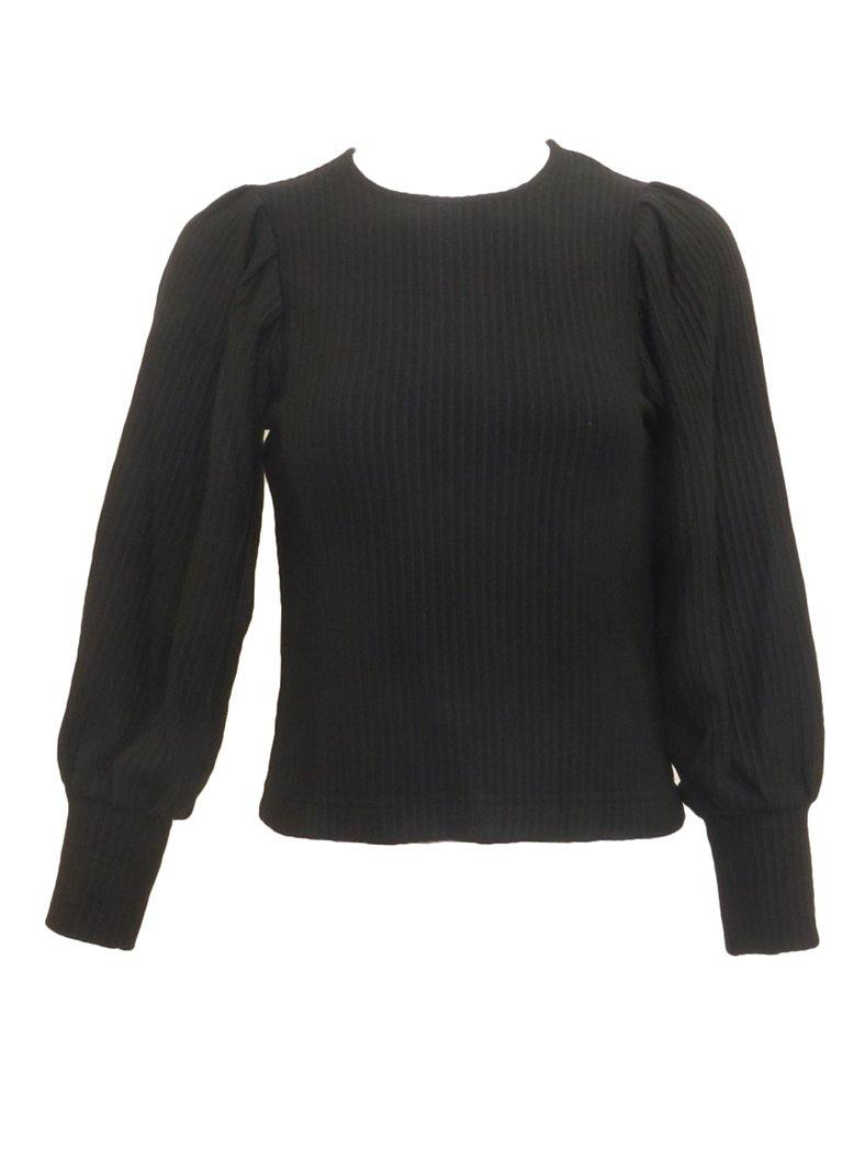 Black bubble sleeve outlet sweater