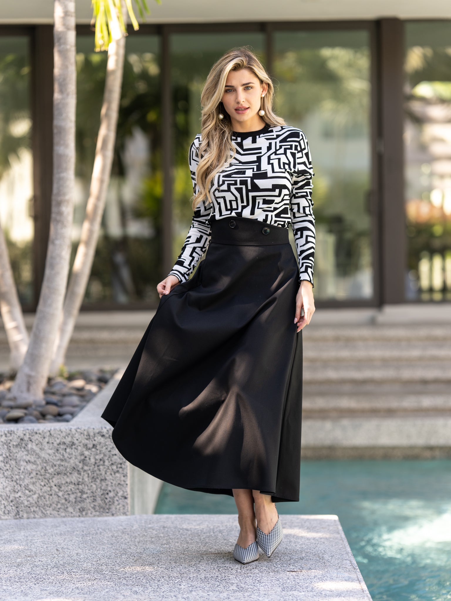 Level Collection Printed Crewneck Top - Tops