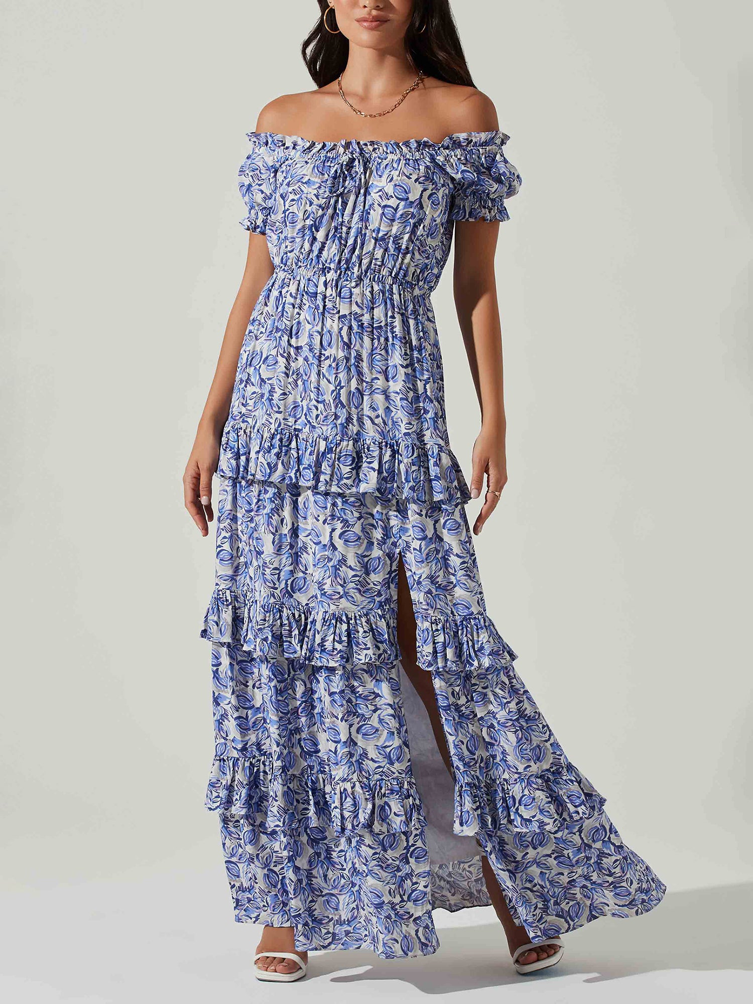 ASTR Viona Dress - Dresses Blue Multi / M ASTR Viona Dress - Dresses Blue Multi / M
