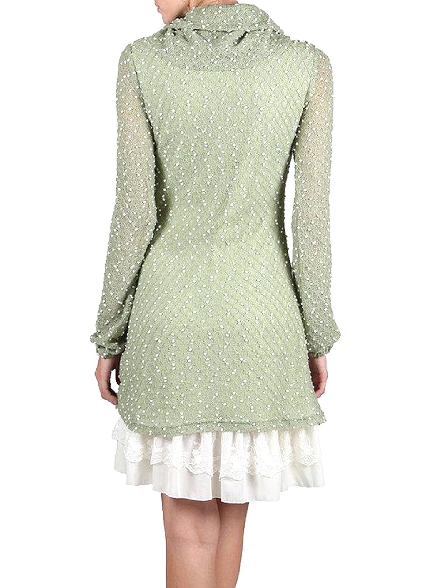 Areve Polka Dotted Long Sleeve Cowl Neck Dress A'reve