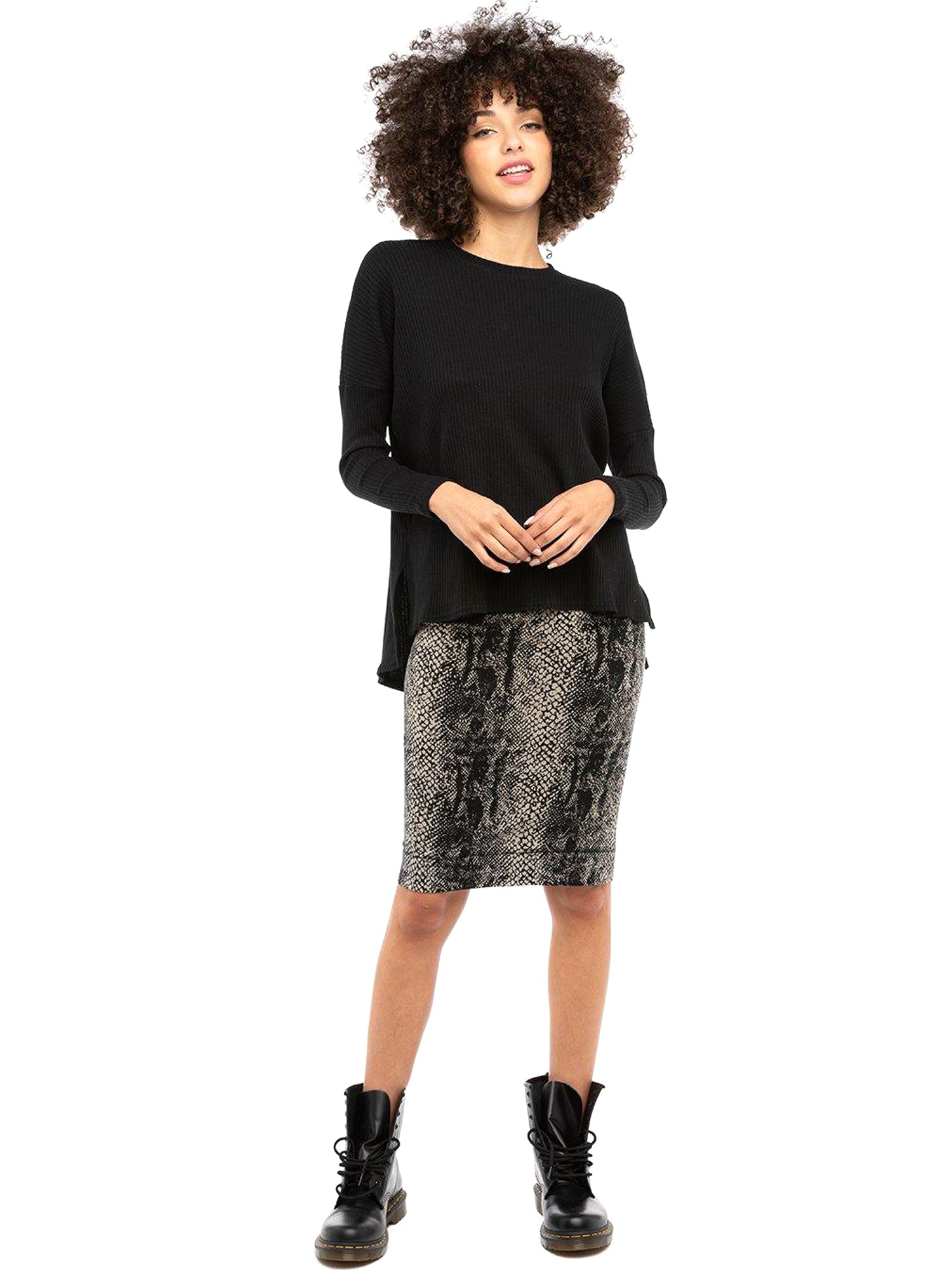 Hard Tail Long Sleeve High-Low Slouchy Tee (CMR-09) Hard Tail