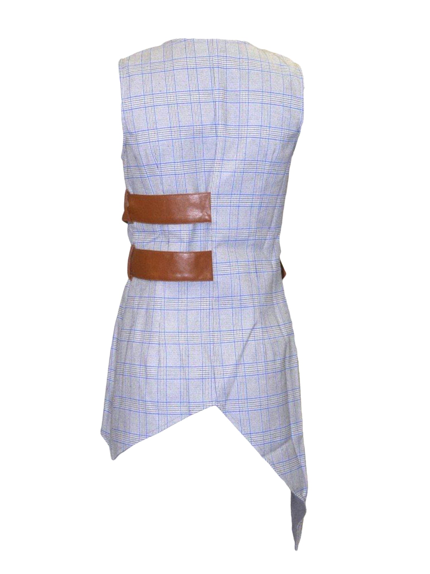 Charmante Plaid Sleeveless Blazer vendor-unknown