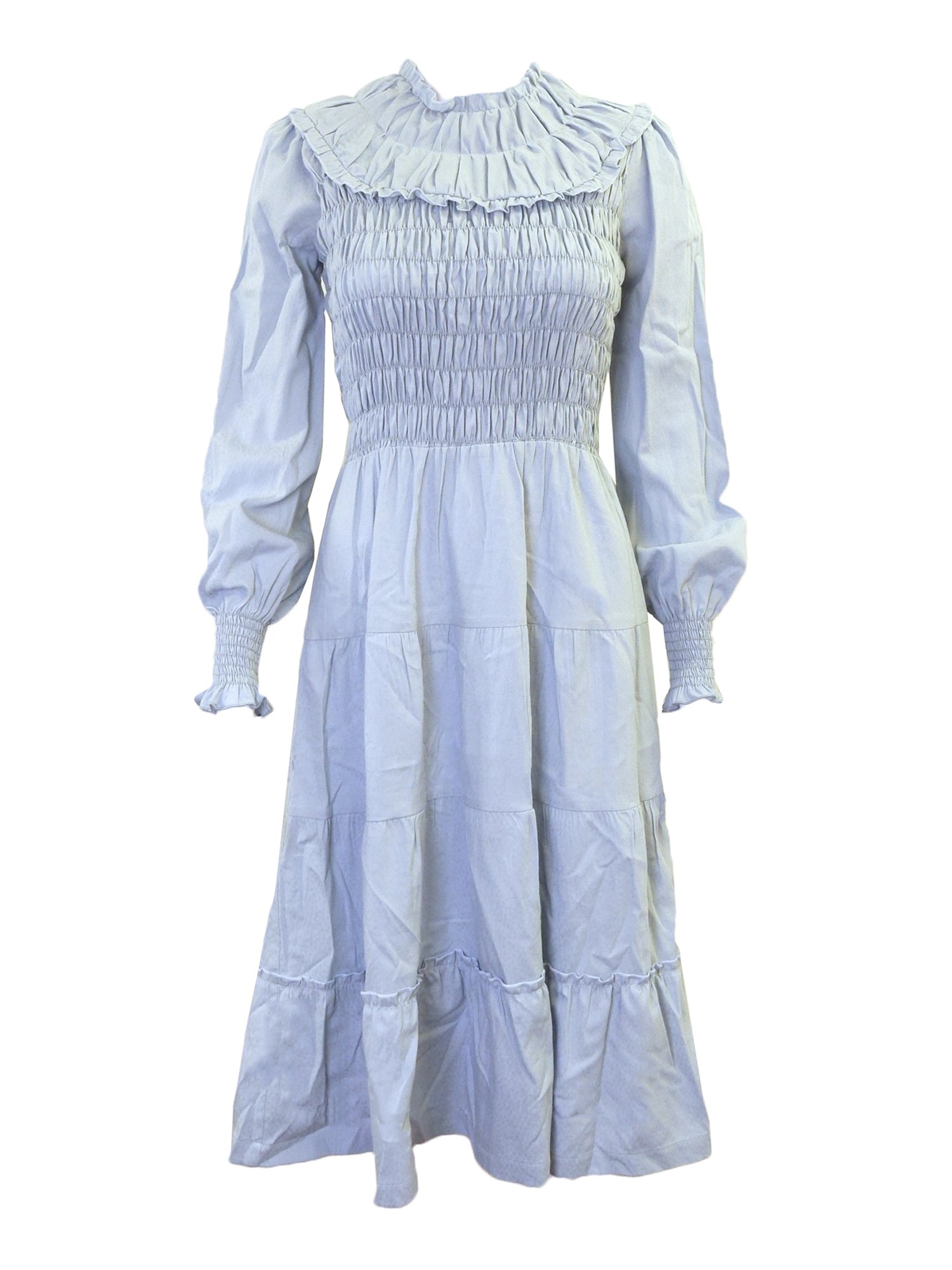 Noni Smock Front Ruffle Collar Dress - Dresses