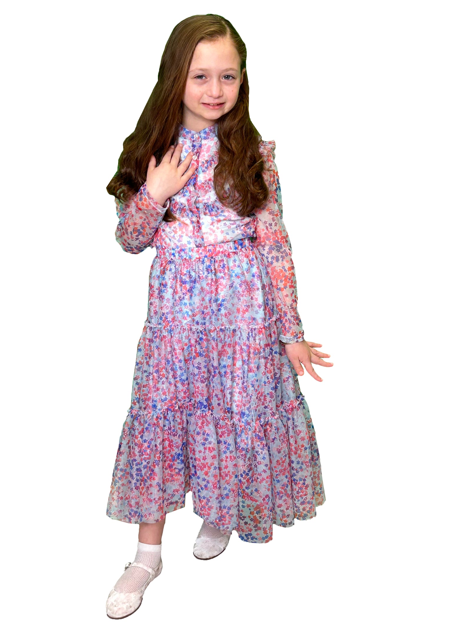 Philosophy Ruffled Skirt With All over Print Detail - Skirts