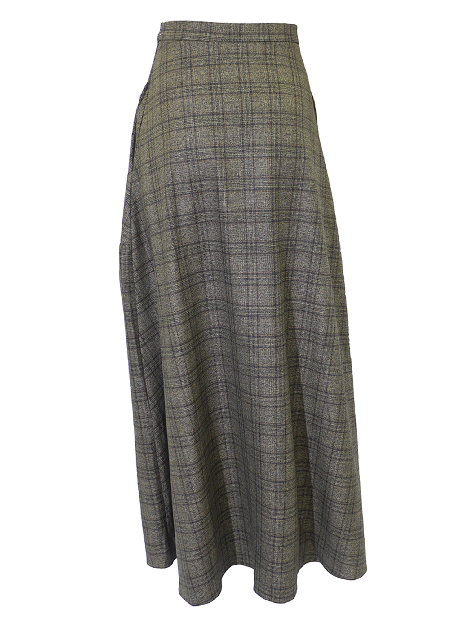 Kathie K Long Plaid Skirt - Skirts