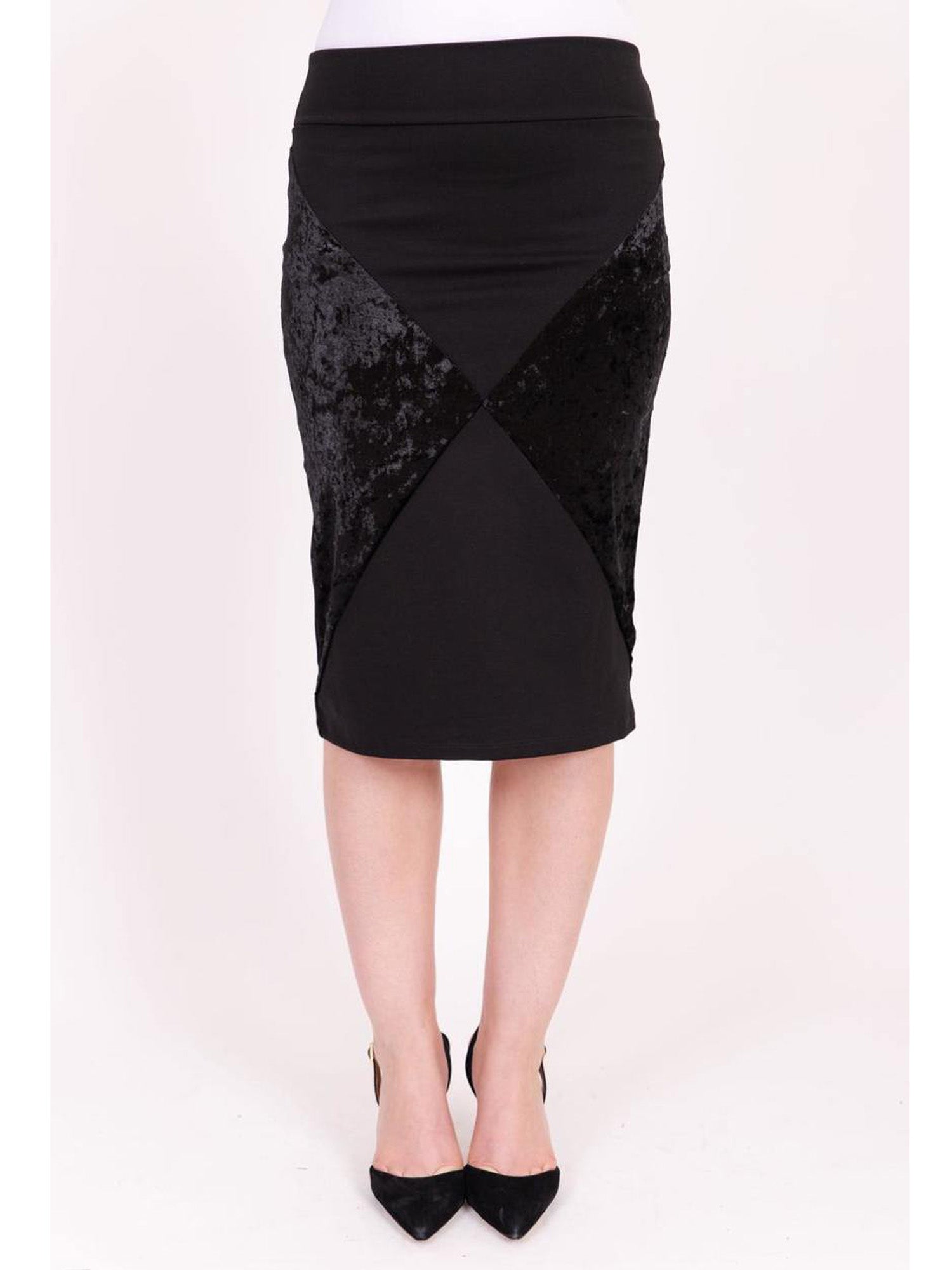 KMW Velvet Color Block Skirt vendor-unknown