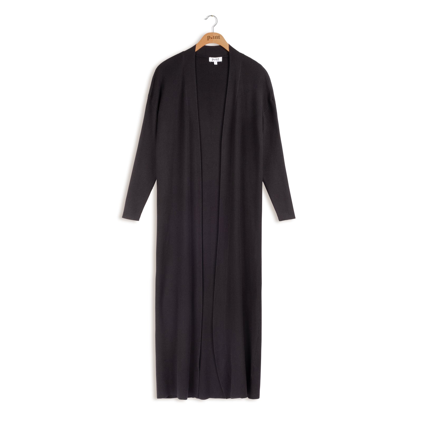 Point Rib Knit Maxi Cardigan - Cardigan