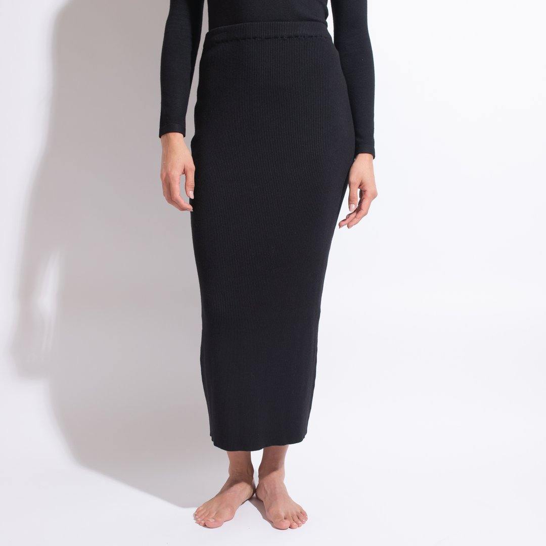 Point Knit Ribbed Maxi Skirt - PinkOrchidFashion