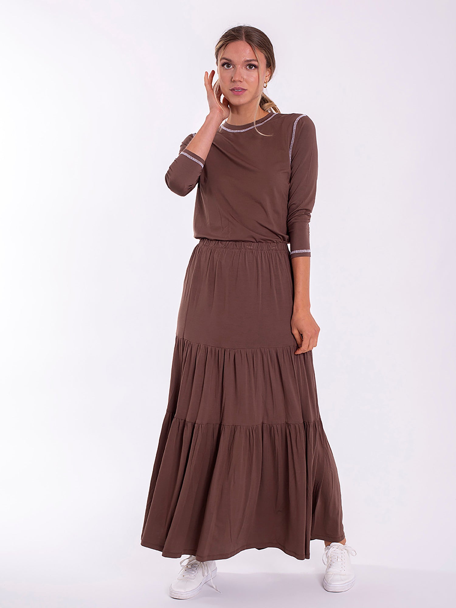 MONN Tiered Jersey Skirt - Skirts