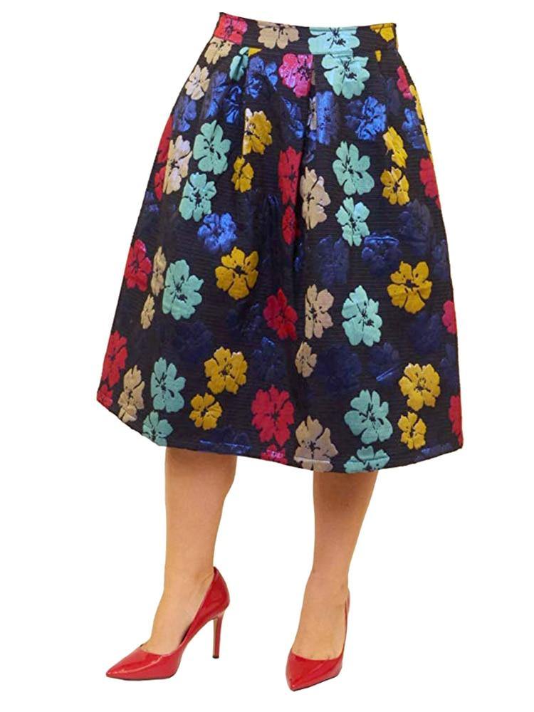 Mini Donna Junior Metallic Floral Skirt Mini Donna