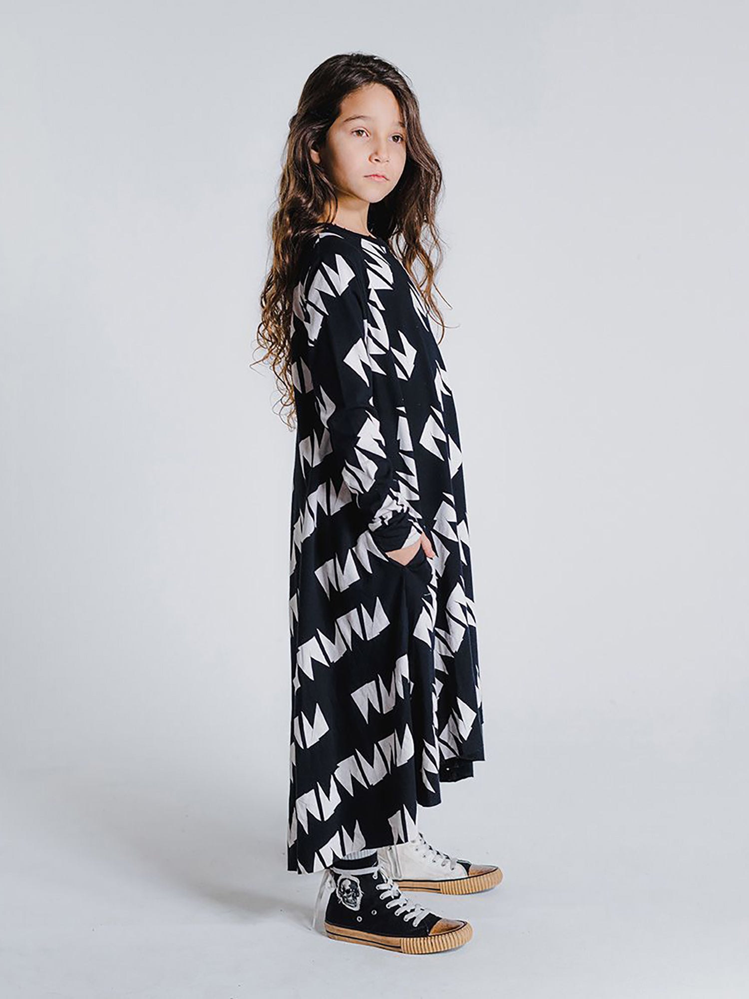 Nununu High Low Patterned Dress - Dresses