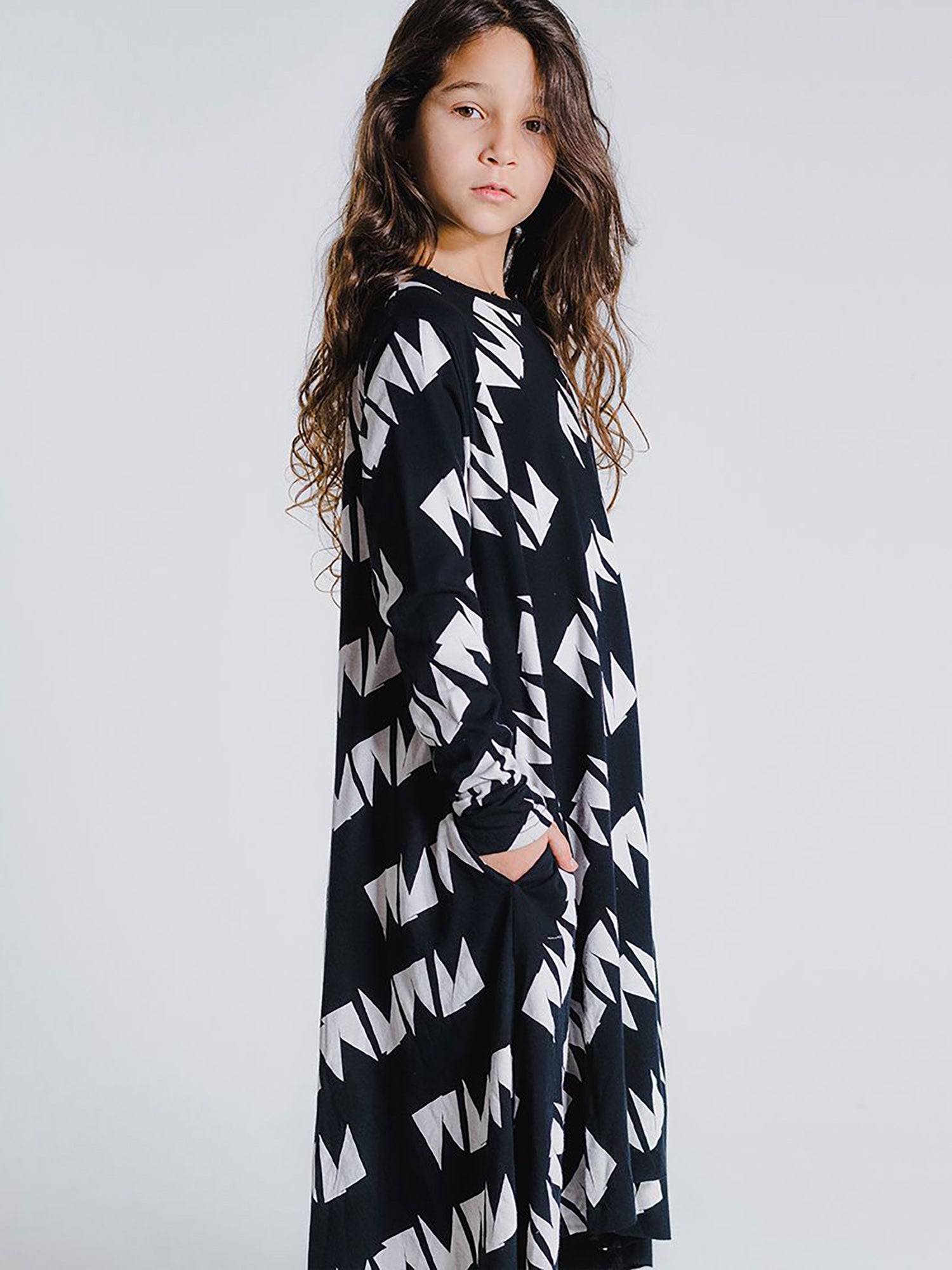 Nununu High Low Patterned Dress - Dresses