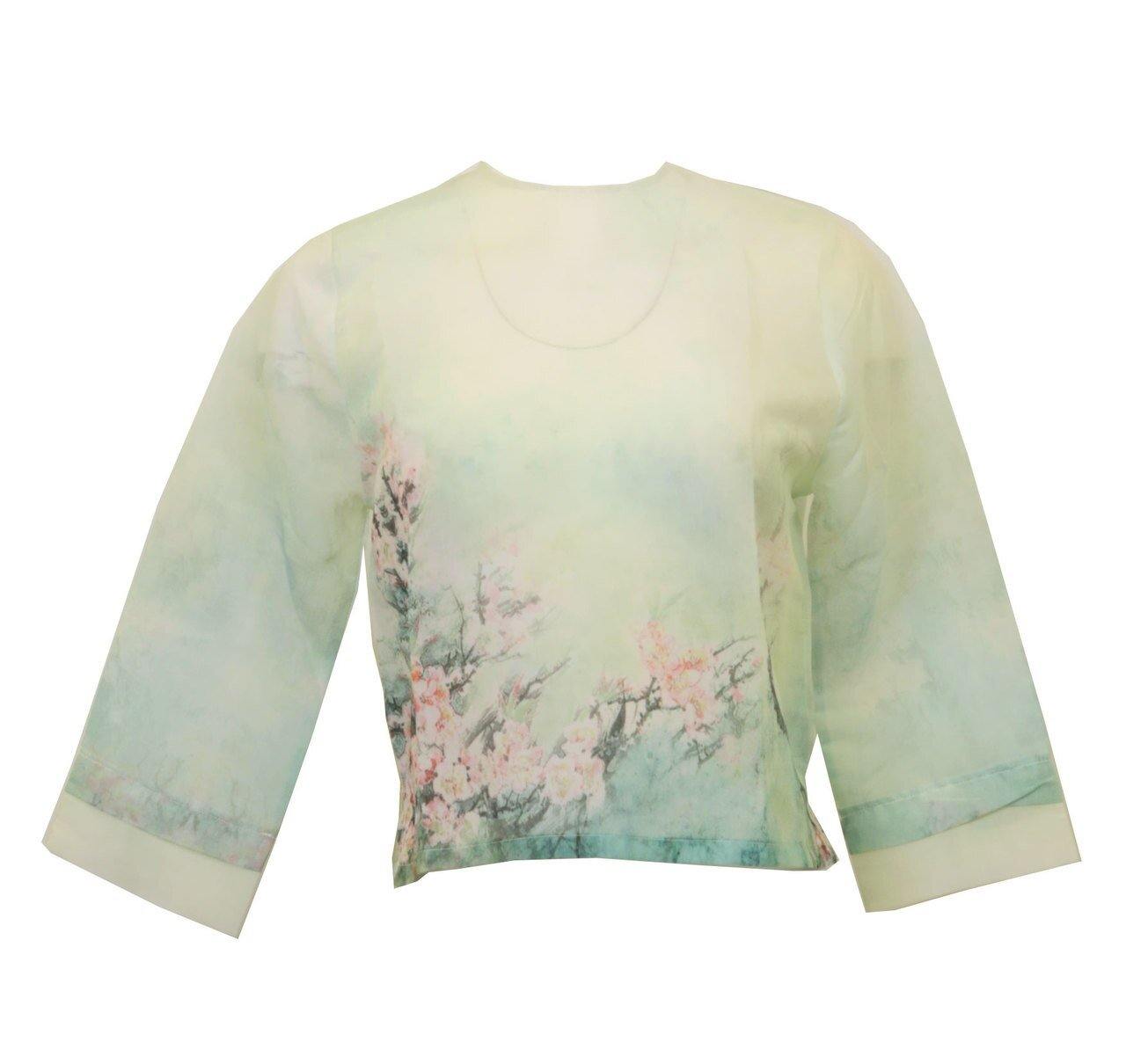 Modaliani Sheer Floral Hi-Lo Top - Tops