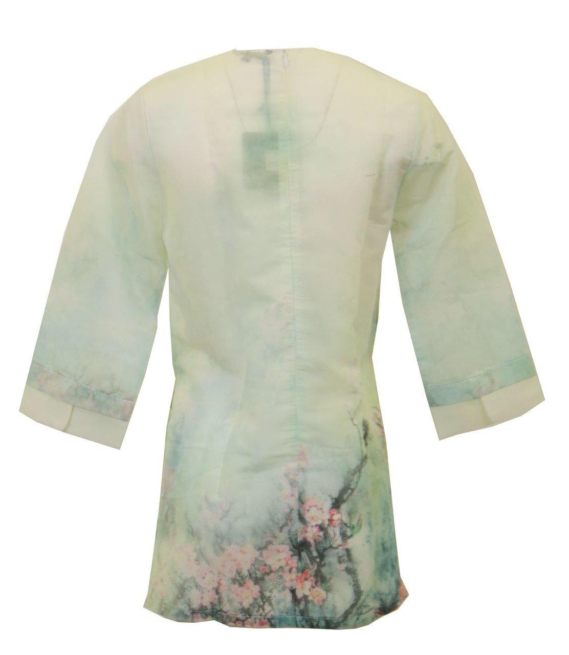 Modaliani Sheer Floral Hi-Lo Top - Tops