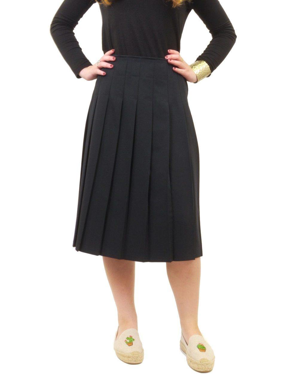 Miz Wear Pleated Knee Length Skirt - Skirts