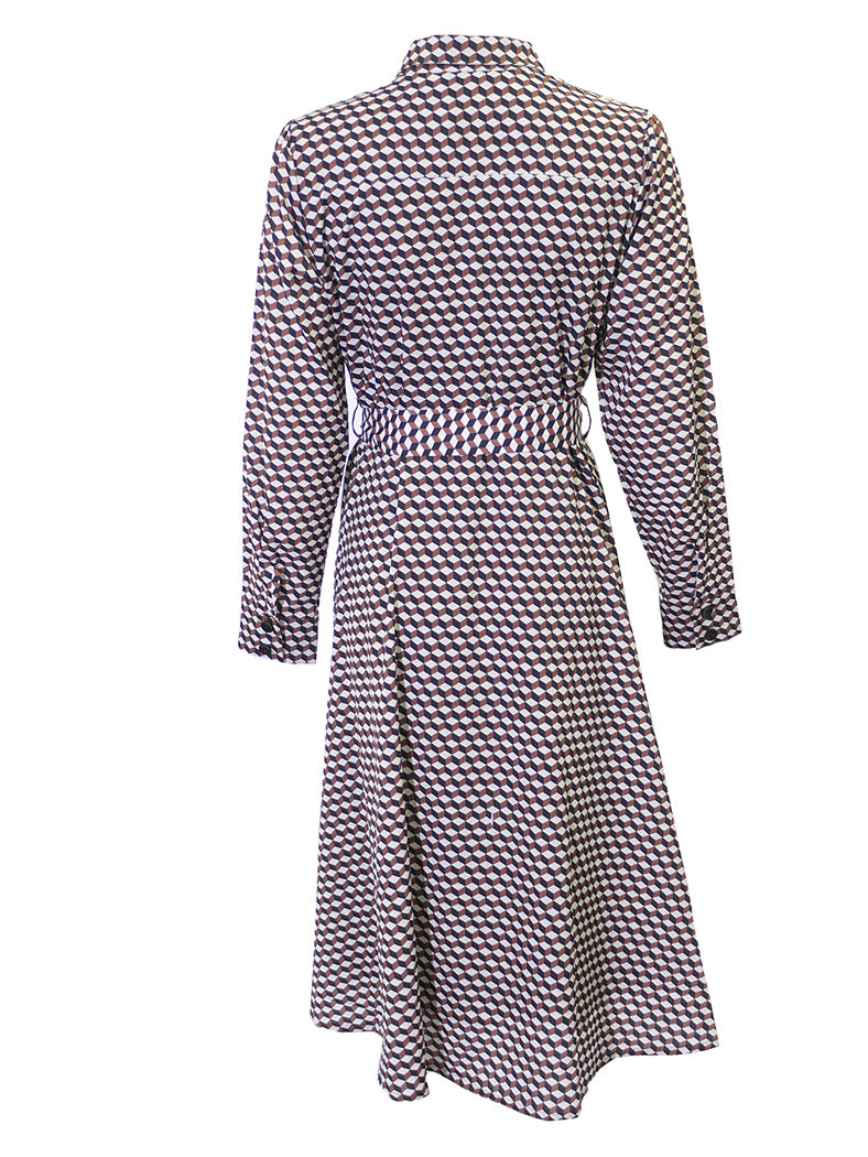 Perla Blanca Geometric Zeta Dress - Dresses