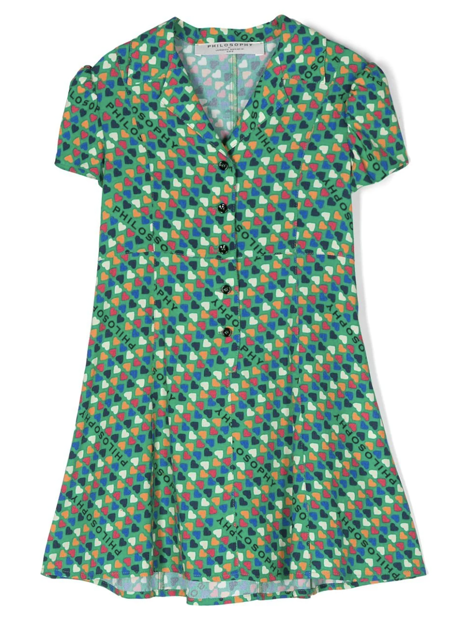 Philosophy Logo Print Short Sleeve Dress - Dresses