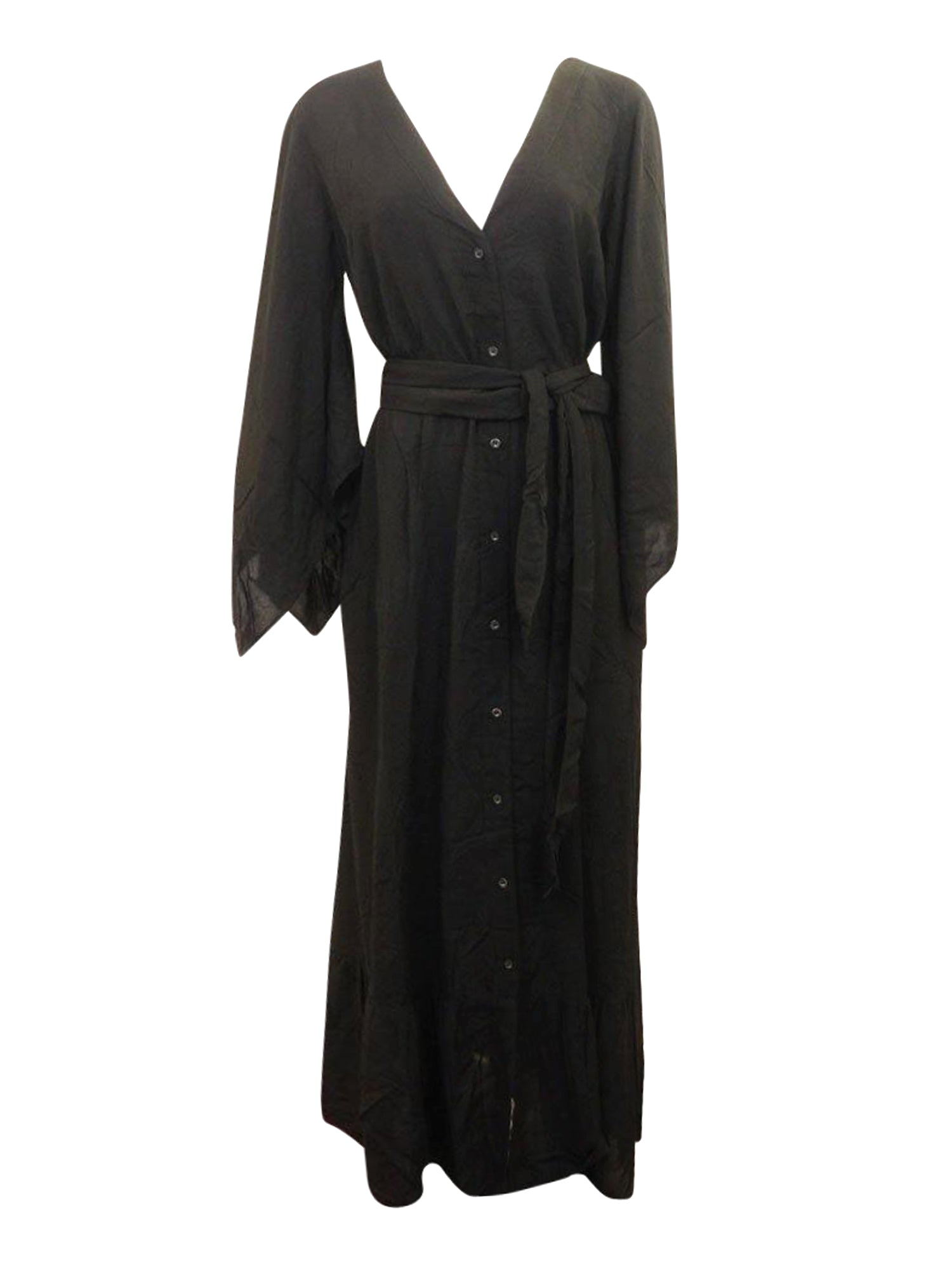 long sleeve kimono wrap dress Memento Long Sleeve Kimono Wrap Dress Paisley Print Khaki