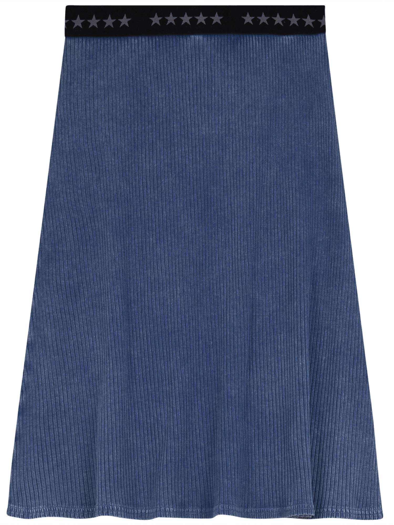 5 Stars Ribbed A-line Denim Skirt - Skirts