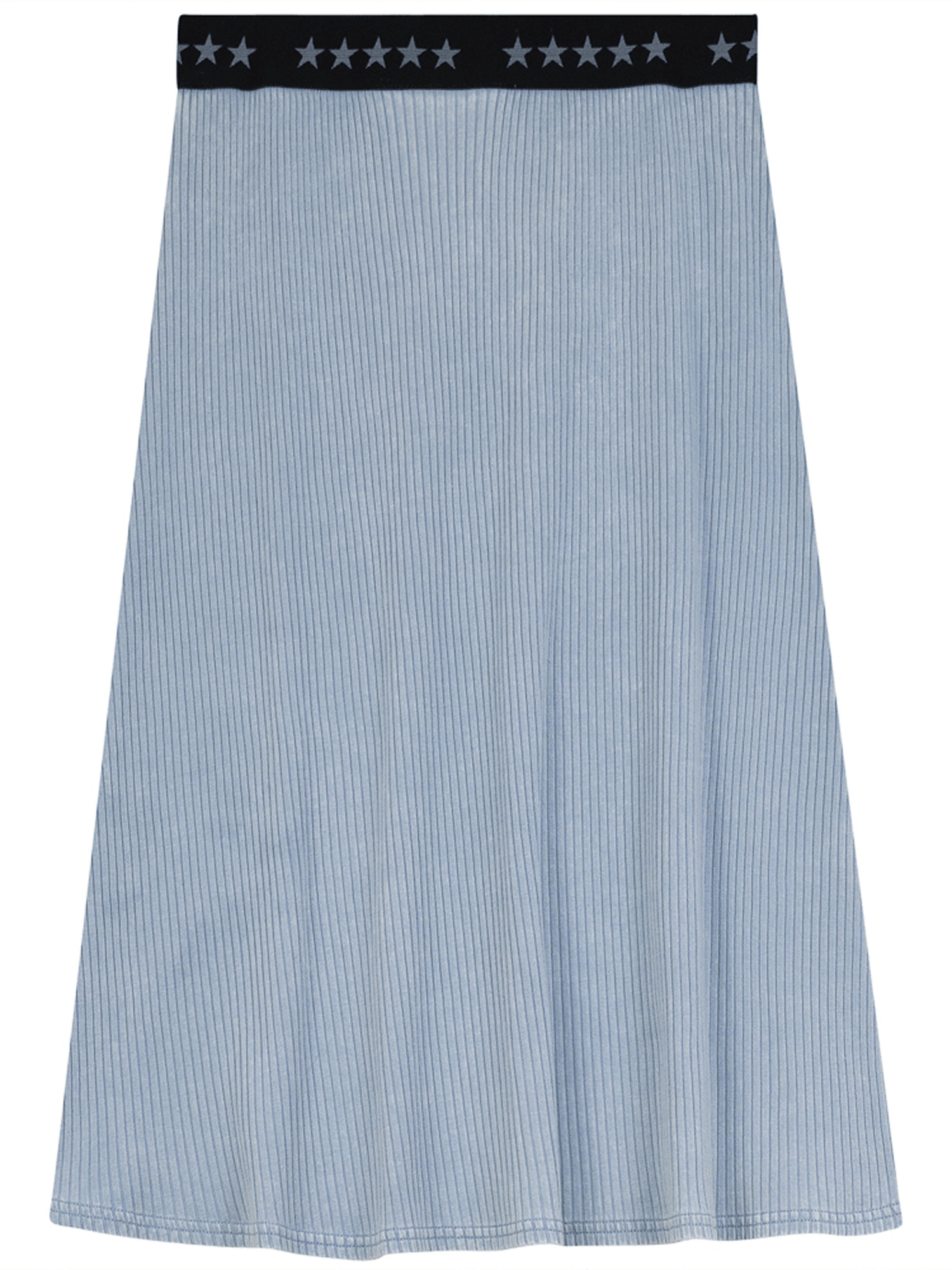 5 Stars Ribbed A-line Denim Skirt - Skirts