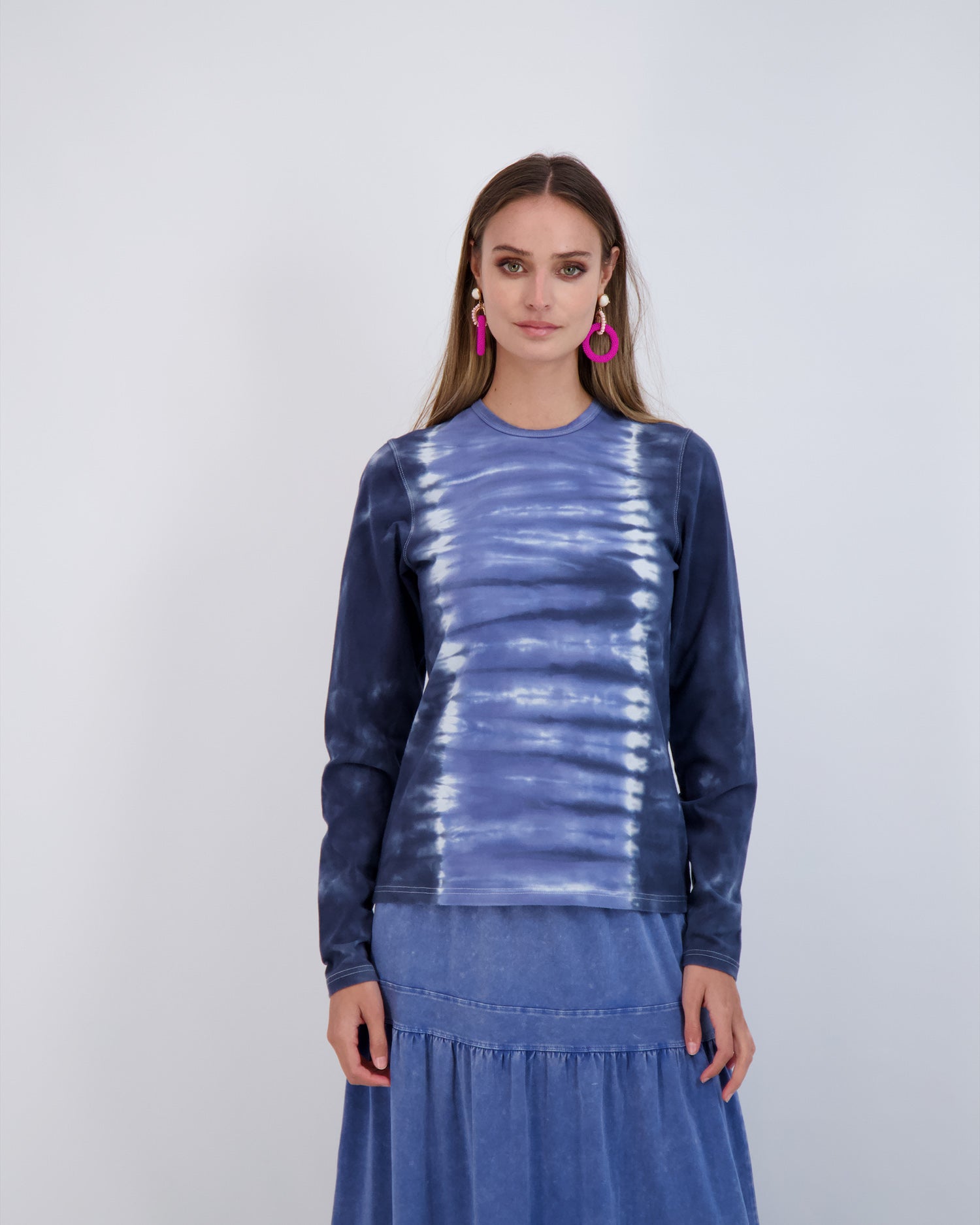 Spades Denim Wash Colorblock T-Shirt - Tops