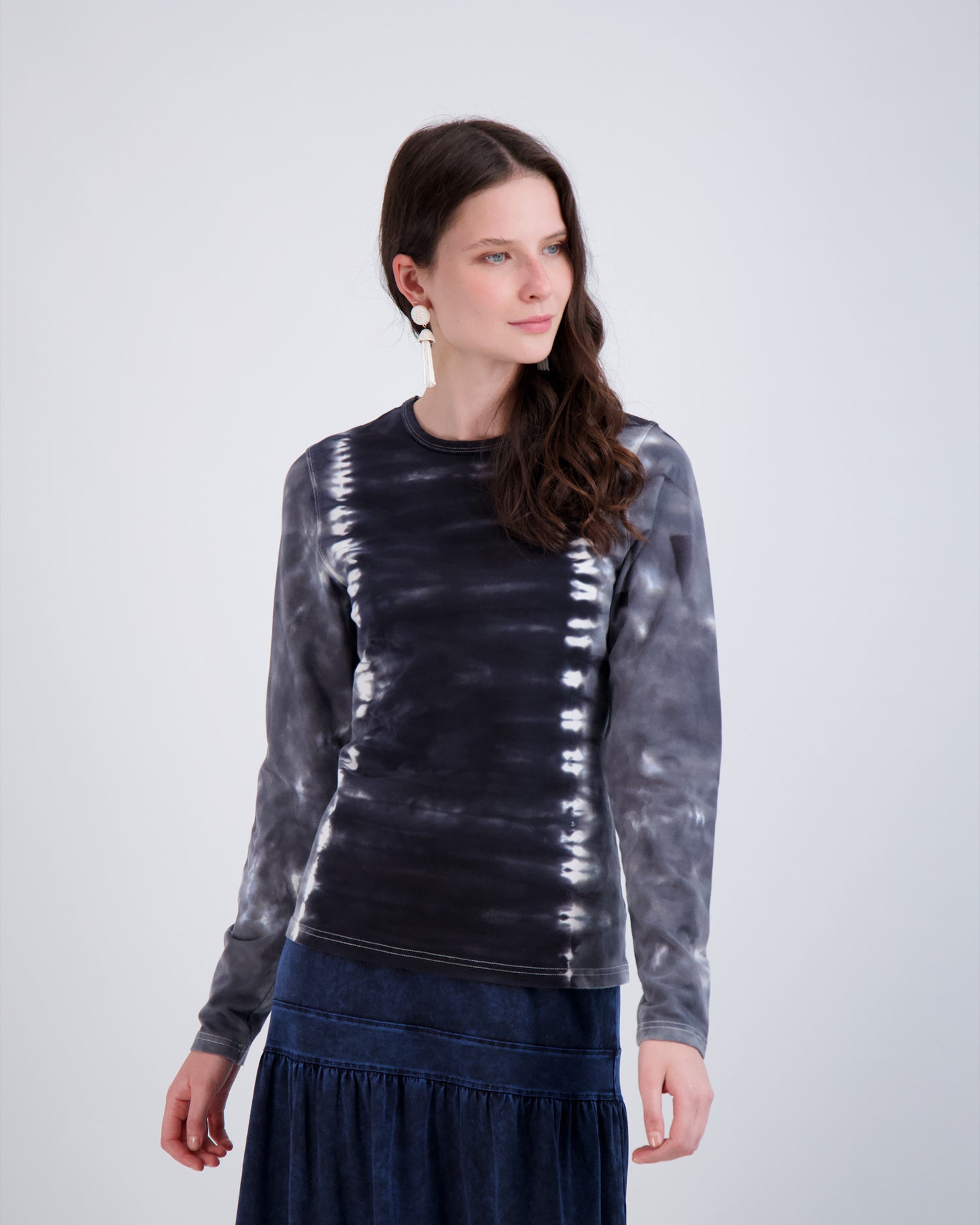 Spades Denim Wash Colorblock T-Shirt - Tops