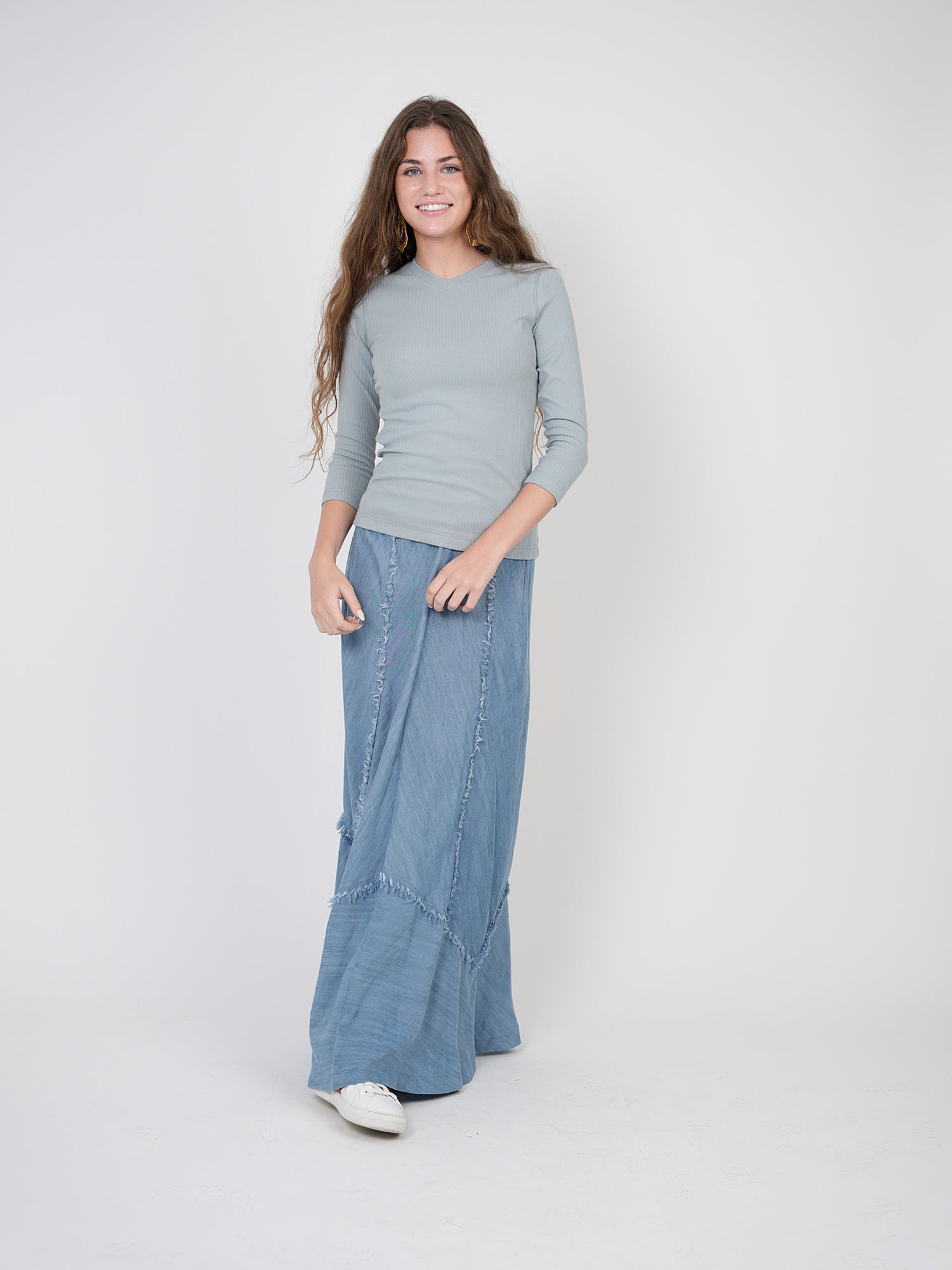 24/7 Wide Rib V-Neck 3/4 Sleeve Tee - Tops