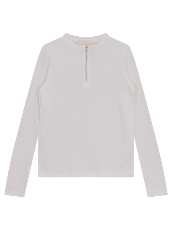 新品/Wedgehog Mock Knit - White Mサイズ Hashtag Waffle Knit Zipper Tee - Shirts & Tops