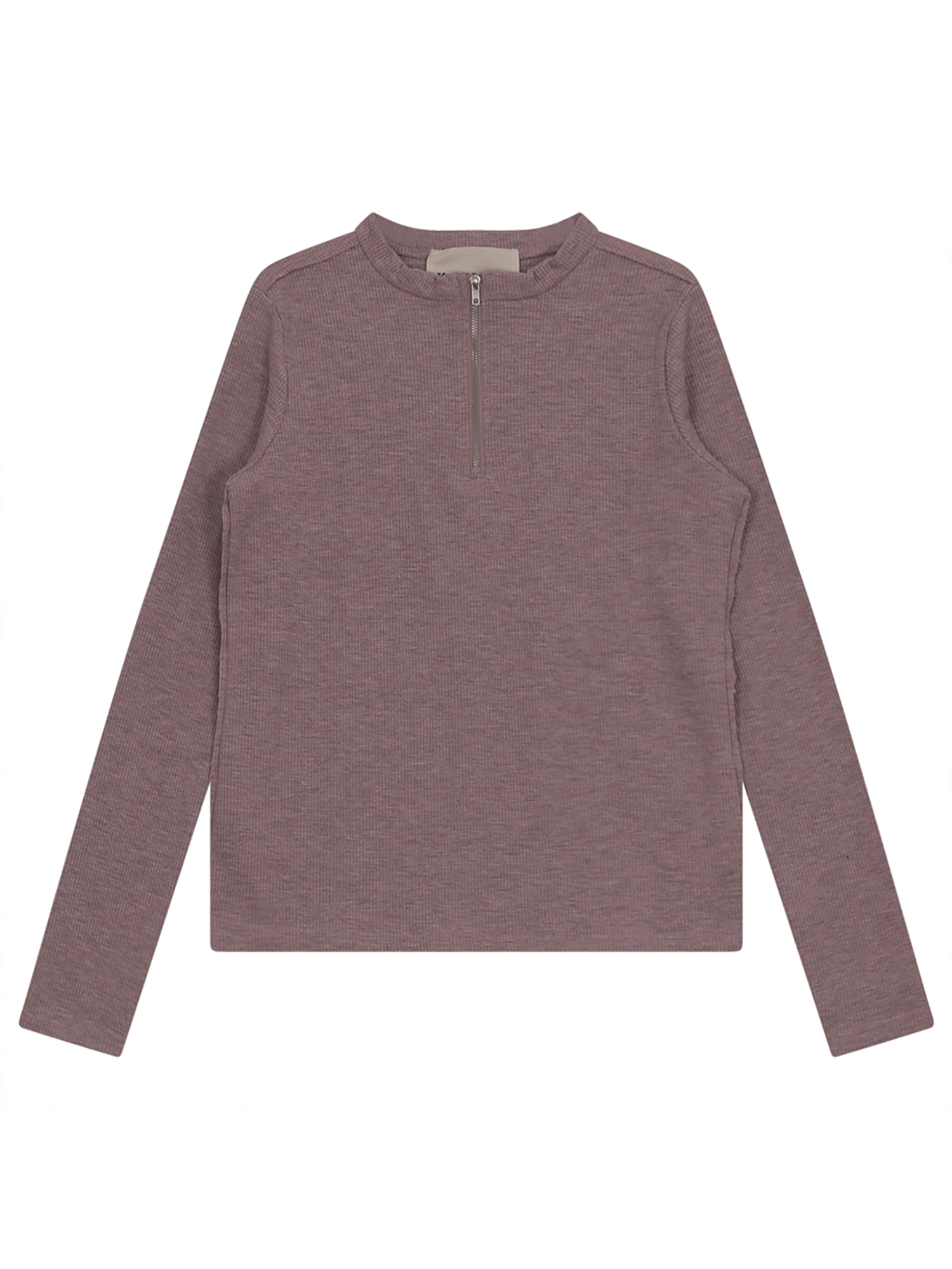 Hashtag Waffle Knit Zipper Tee - Shirts & Tops