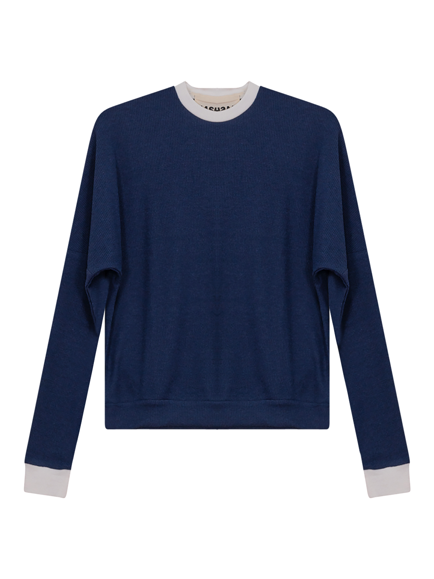 Hashtag Dolman Waffle Knit Contrast Tee - Shirts & Tops