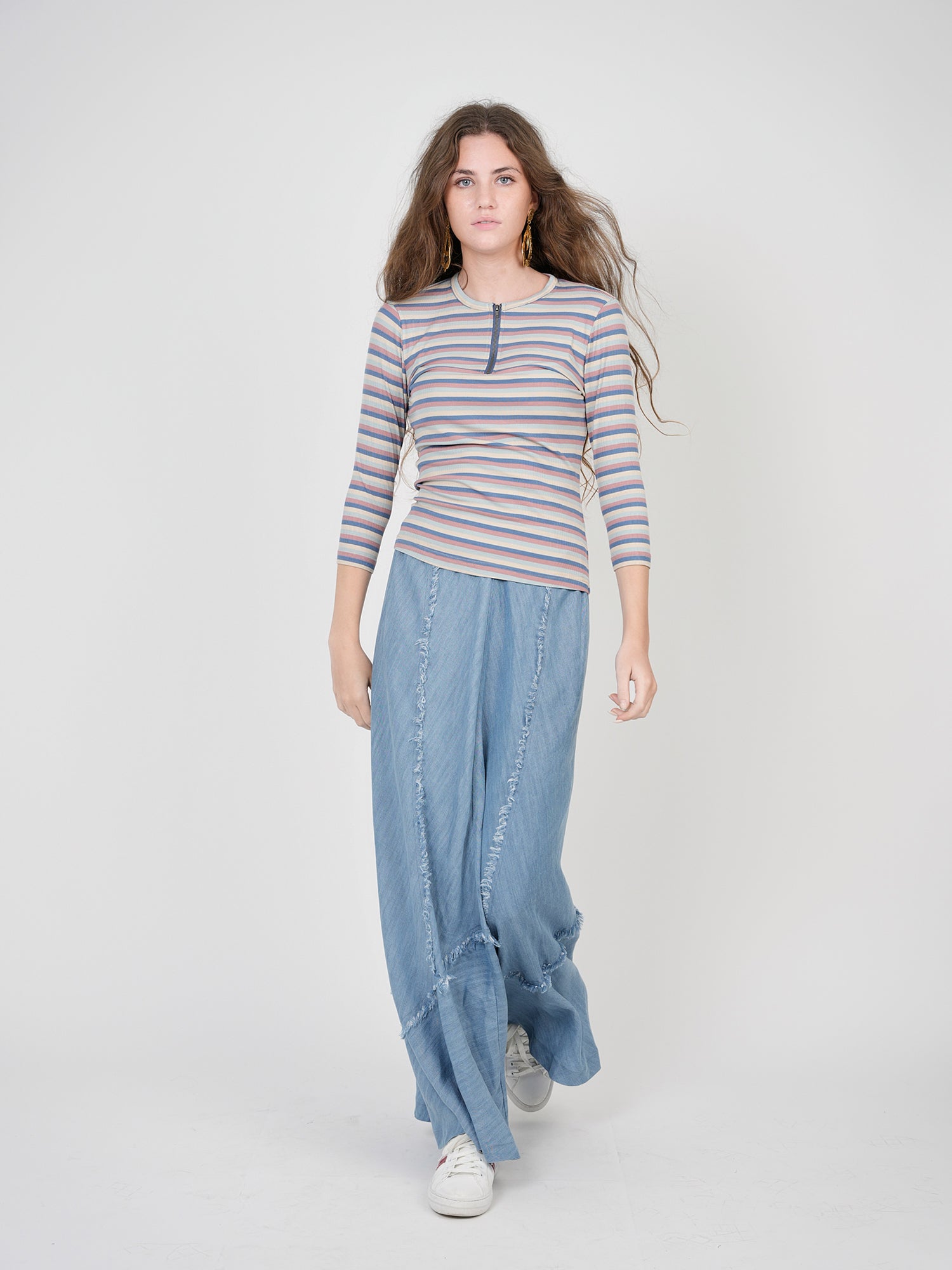 Spades Ribbed Striped Henley Tee - Tops