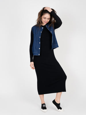 black knee length jumper dress Buy Women's Black Jumper Dress Knee Length Online
