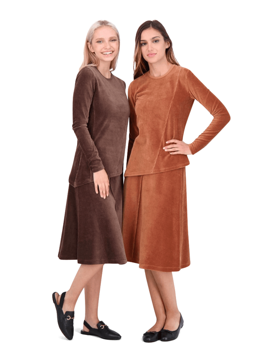 FYI Velour Asymmetric Long Sleeve Top FYI