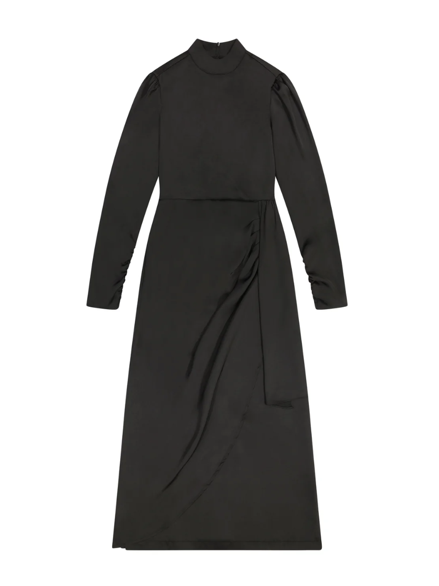 mock-neck draped silk dress Silvia Tcherassi - Venus Midi Dress - Silver - M
