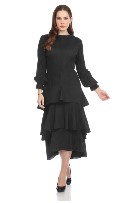 Veeca Long Sleeve Multi-Layer Dress - Dresses