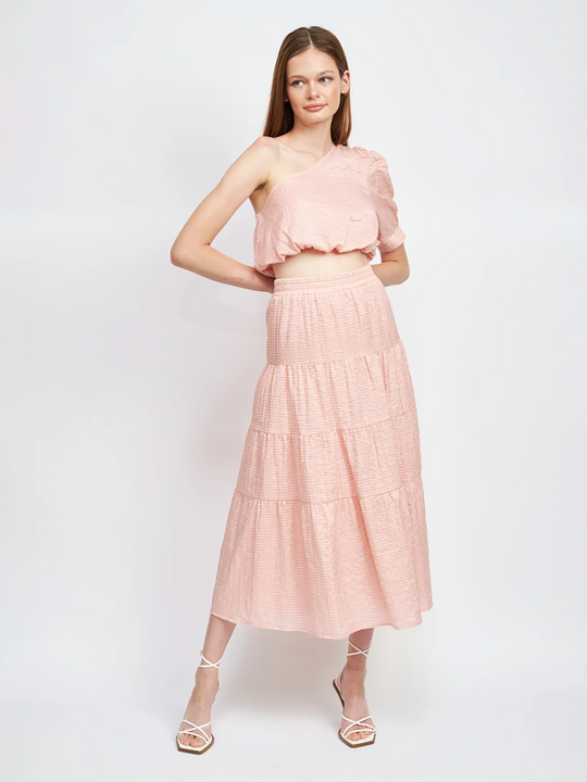 En Saison Riley Stripe Midi Skirt - Skirts