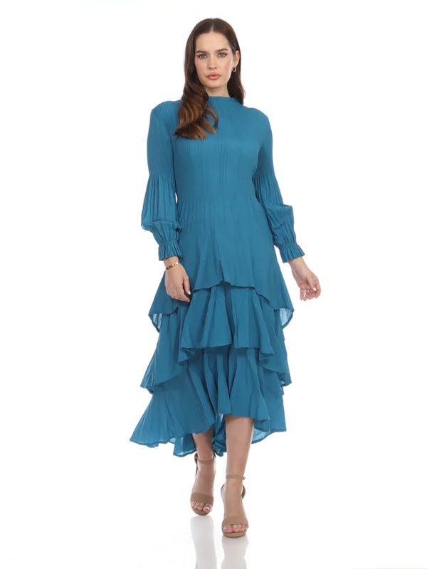Veeca Long Sleeve Multi-Layer Dress - Dresses