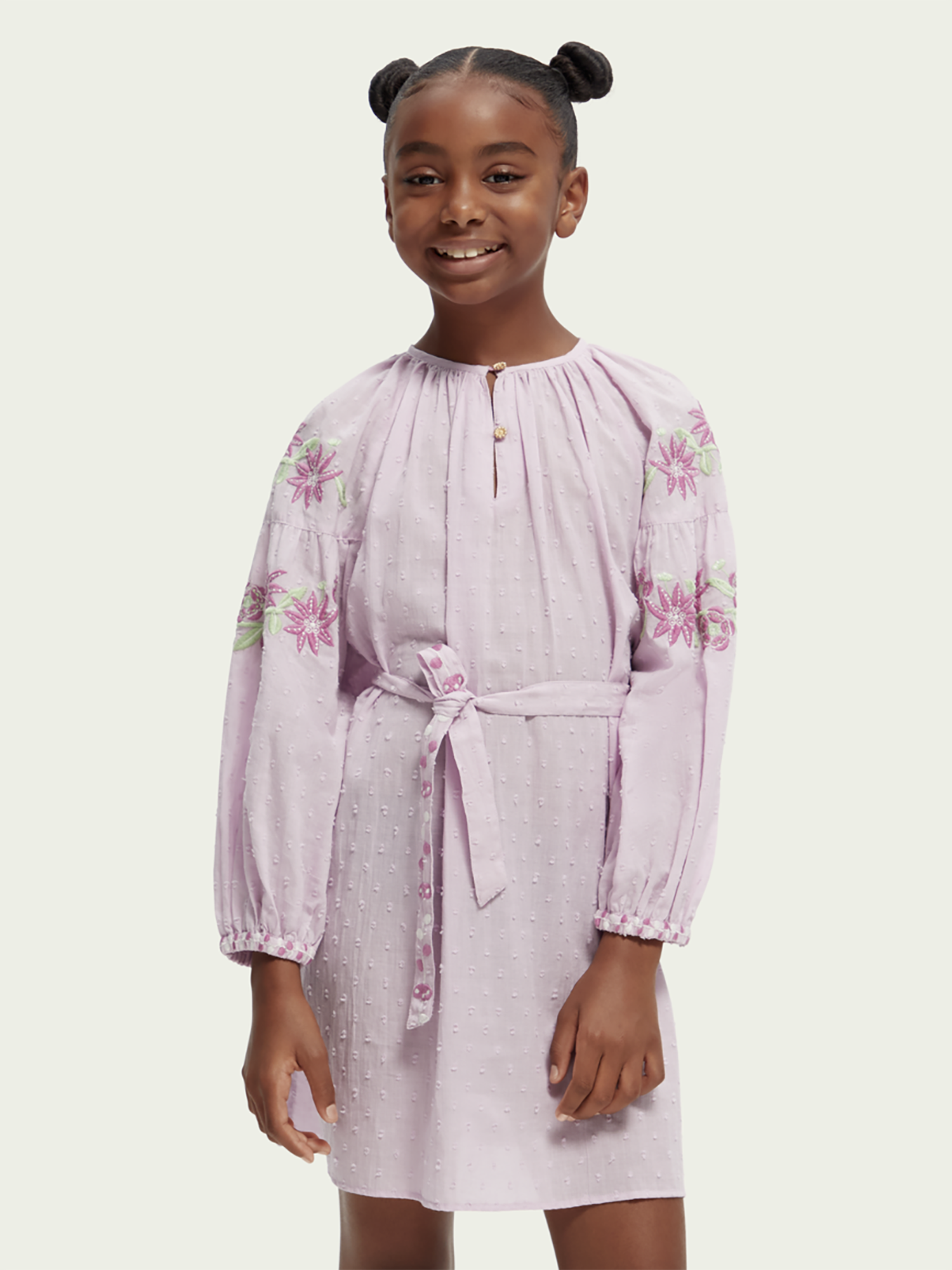 Scotch & Soda Long Sleeve Embroidered Flower Dress - Dresses 16 Scotch & Soda Long Sleeve Embroidered Flower Dress - Dresses 16