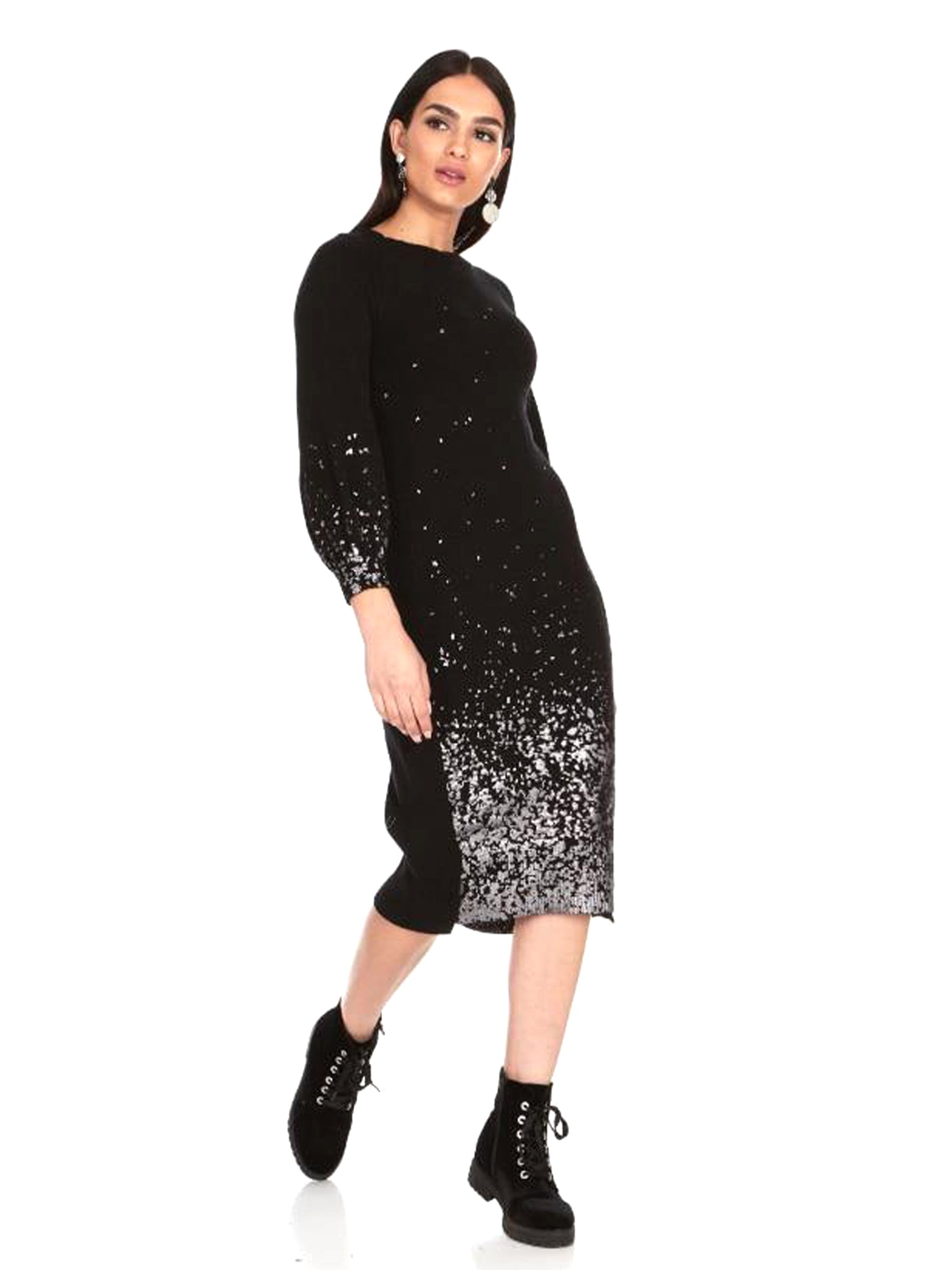 Belladonna Foil Print Sweater Dress vendor-unknown