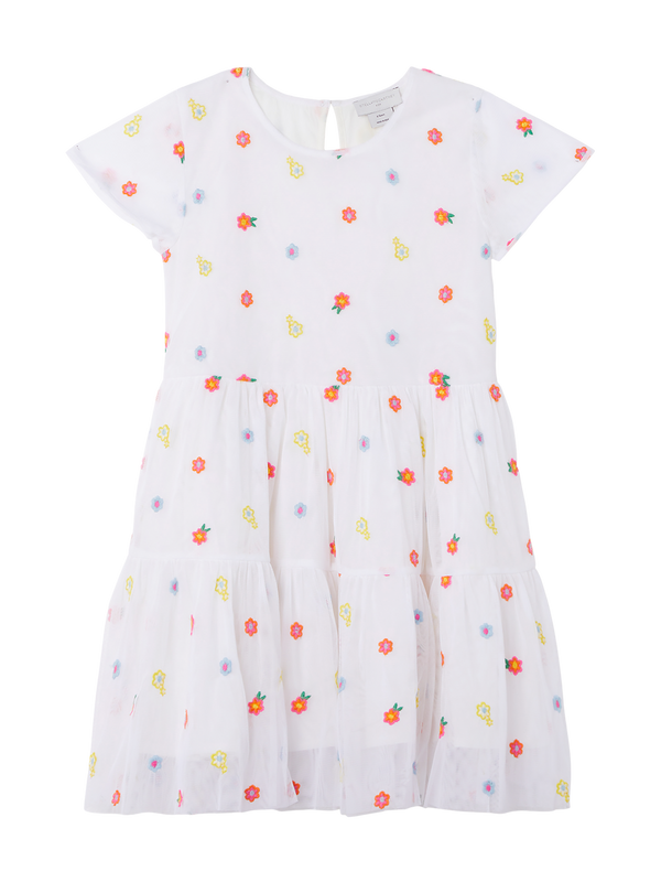 Stella MCcartney Girl Tulle Floral Embroidery Dress - Dresses - PinkOrchidFashion Stella MCcartney Girl Tulle Floral Embroidery Dress - Dresses - PinkOrchidFashion