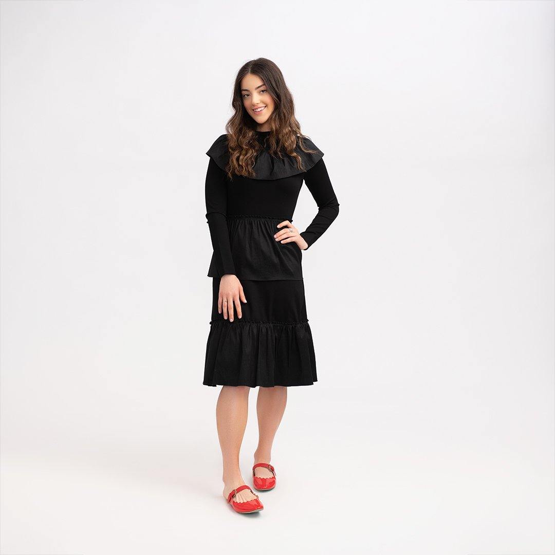 Note Taffeta Overlay Dress - PinkOrchidFashion
