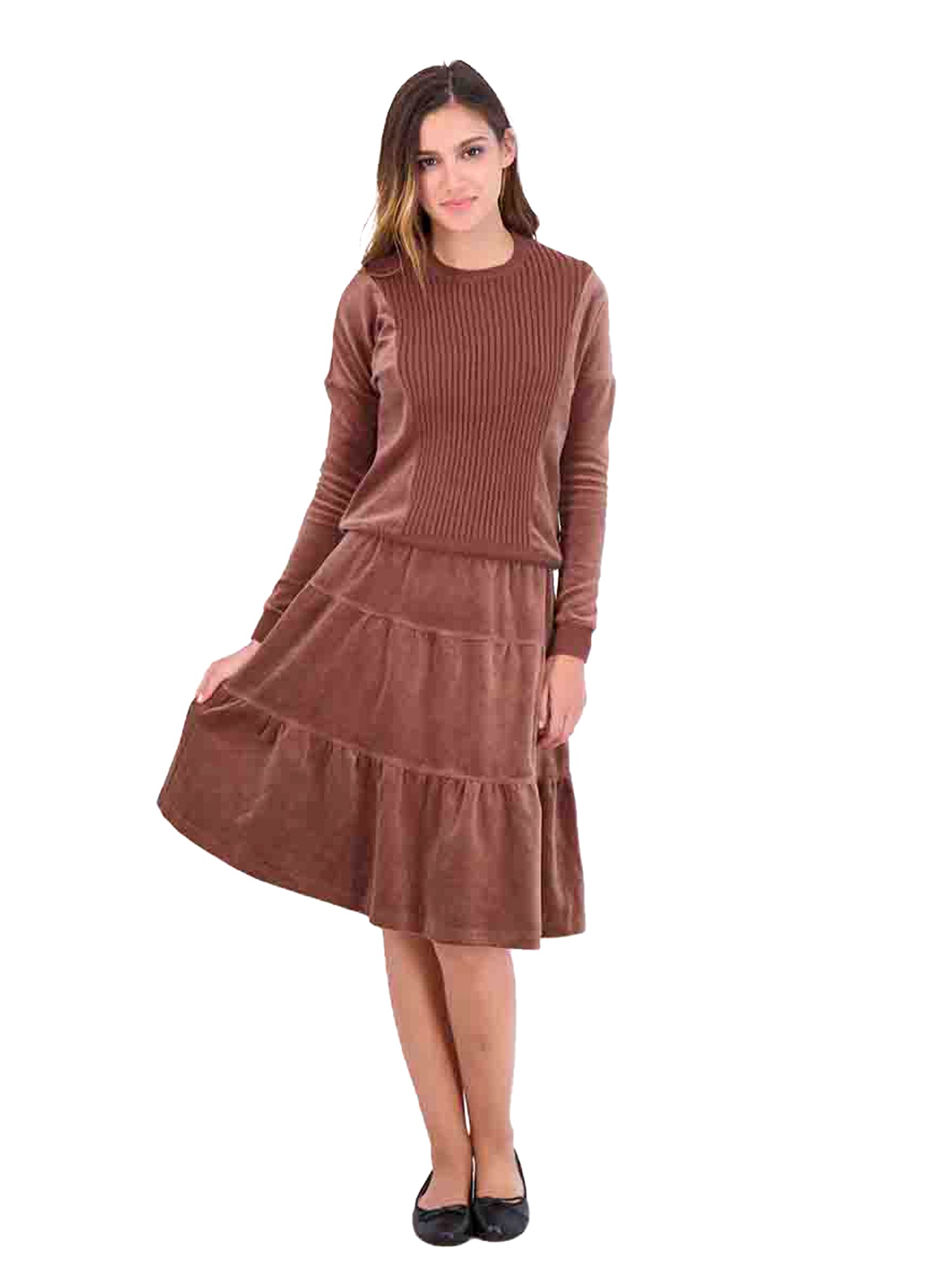 5 Stars Ribbed Velour Crewneck Top - Tops