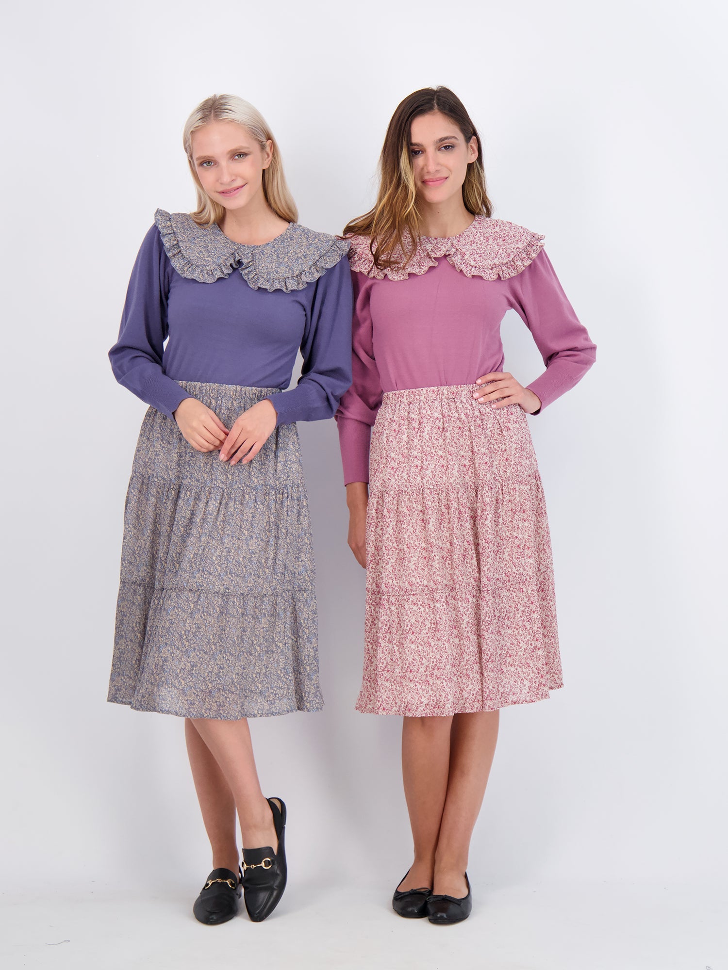 Noni Floral Crinkle Bib Knit Sweater Noni