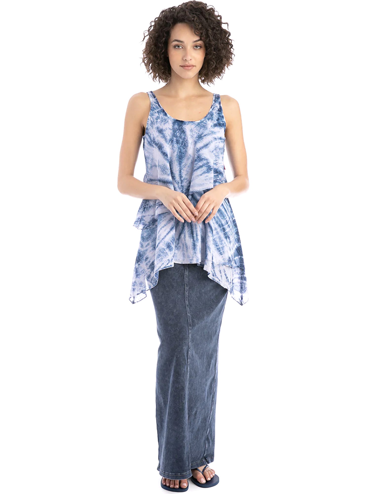 Hardtail Long Denim Back Inset Skirt WJ-127 - Designers