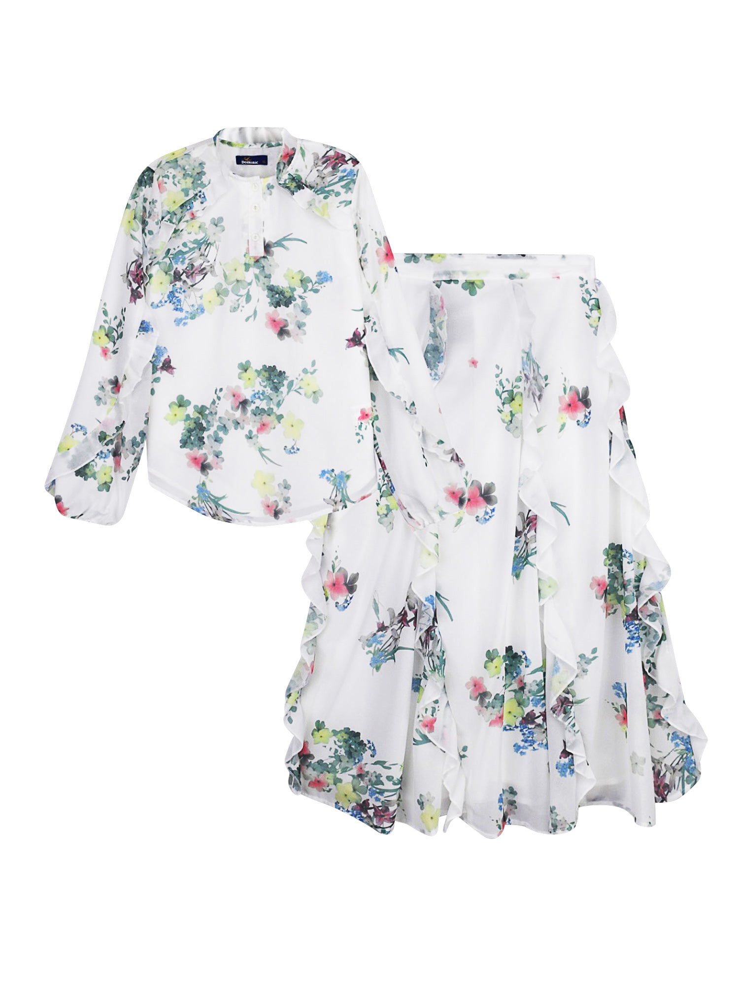 Dominic Ruffled Floral Skirt - Skirts