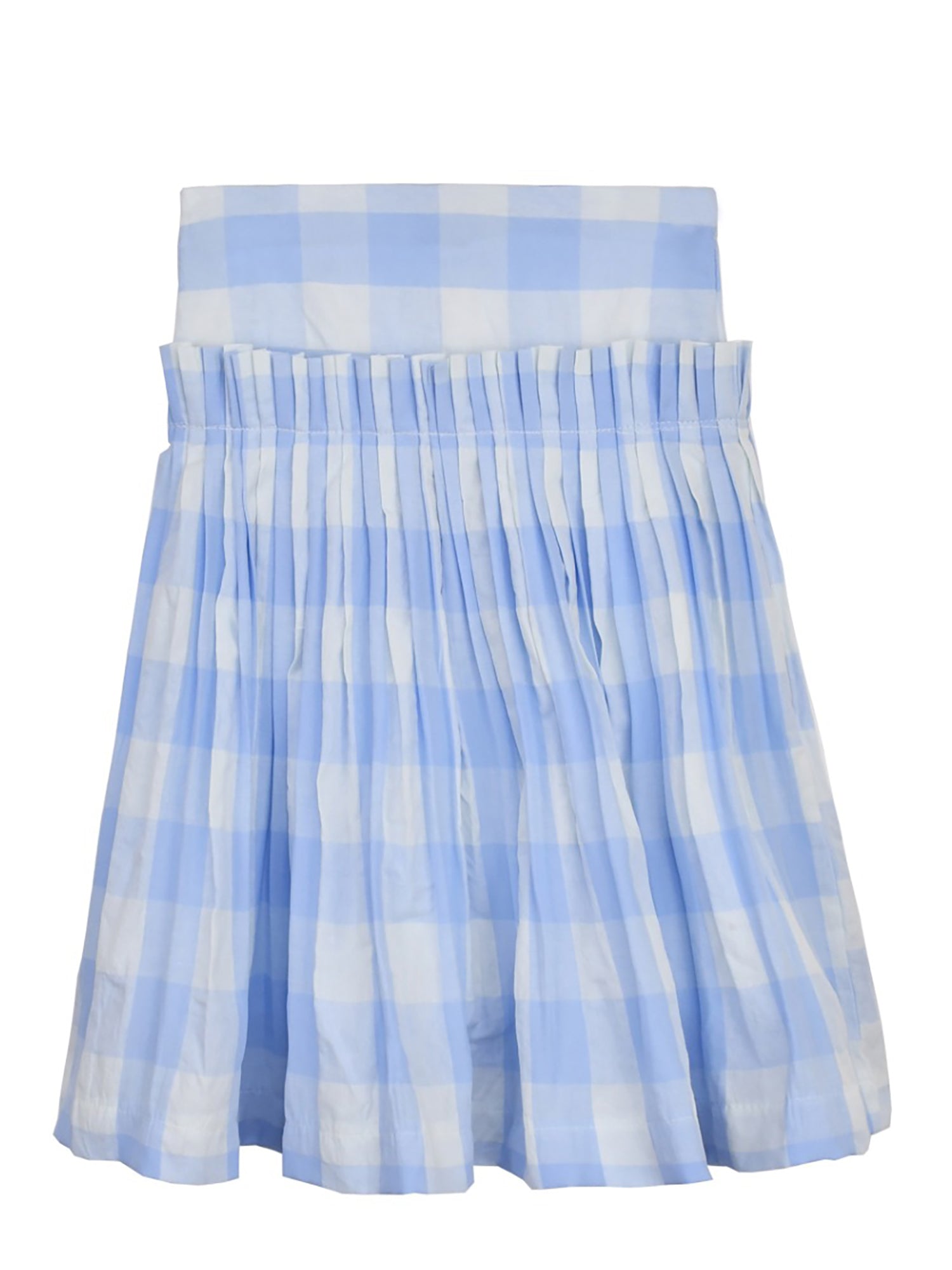 Baby blue outlet pleated plaid skirt