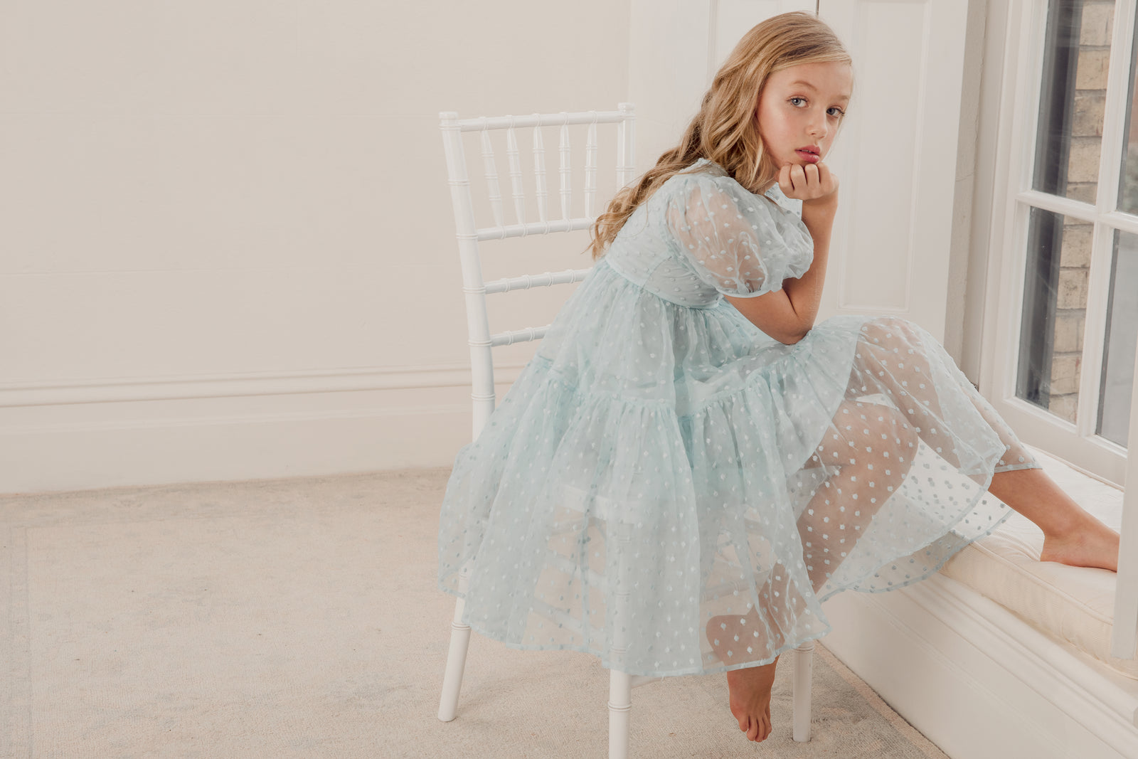 Petite Amalie Ella Embroidered Dot Dress - Dresses